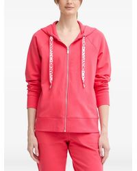 DKNY - Logo-Print Drawstring Zip-Up Hoodie - Lyst