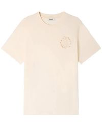 Sandro - Cotton Crochet Flower T-Shirt - Lyst