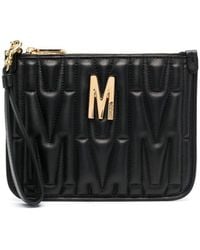 Moschino - Quilted Logo-plaque Clutch Bag - Lyst