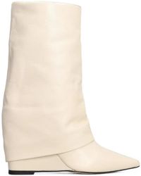 The Seller - Pointed-Toe Wedge Leather Boots - Lyst