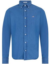 GANT - Chemise En Coton À Manches Longues - Lyst