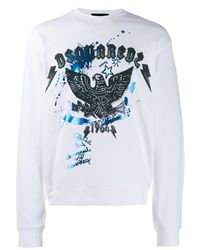 DSquared² Graphic Print Sweatshirt - White