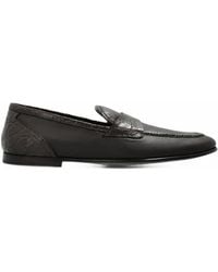 Dolce & Gabbana - Crocodile-Effect Leather Loafers - Lyst