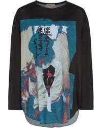 Yohji Yamamoto - Langarmshirt mit Print - Lyst