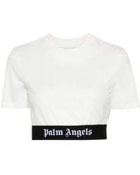 Palm Angels - Logo-Jacquard Cropped T-Shirt - Lyst