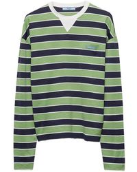 Prada - Long-Sleeved Bayadere Striped Cotton T-Shirt - Lyst