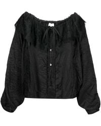 Patou - Lace-Collar Long-Sleeve Blouse - Lyst
