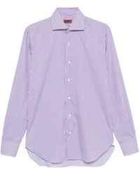 Barba Napoli - Striped-Print Spread-Collar Shirt - Lyst