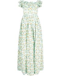 Agua Bendita - Floral-print Off-shoulder Dress - Lyst