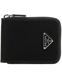 Prada - Zip Small Leather Wallet - Lyst