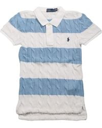 Polo Ralph Lauren - Striped Cable-knit Polo Shirt - Lyst
