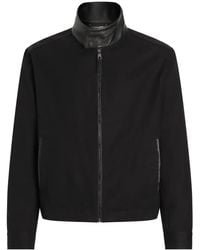 Dolce & Gabbana - Leather-Trim Bomber Jacket - Lyst