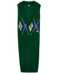 Burberry - Argyle-Knit Wool Dress - Lyst