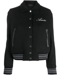 Amiri - Logo-Embroidered Felted Bomber Jacket - Lyst