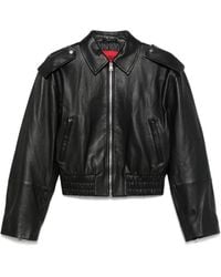 HUGO - Leren Bomberjack - Lyst
