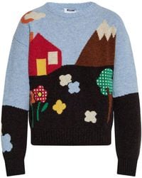 Moschino - Landscape-Print Wool Sweater - Lyst
