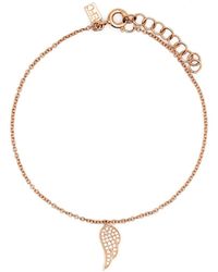 EF Collection - 14Kt Rose Angel Wing Diamond Bracelet - Lyst