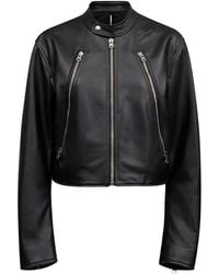 MM6 by Maison Margiela - Leather Jacket - Lyst