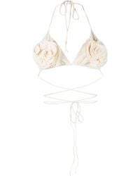 Magda Butrym - Neutral Floral Appliqué Bikini Top - Lyst