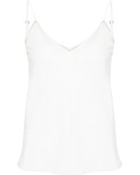 Nissa - V-Neck Crepe De Chine Tank Top - Lyst