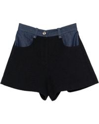 Maje - Tweed Shorts With Denim Details - Lyst