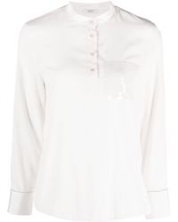 Peserico - Long-sleeve Silk Polo Shirt - Lyst