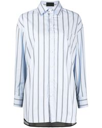 Puppets and Puppets - Striped Panelled Cotton Shirt - Lyst