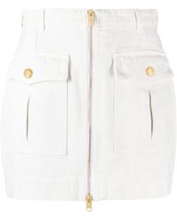 Bally - Zip-up Denim Skirt - Women's - Calf Leather/organic Cotton - Lyst