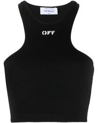Off-White c/o Virgil Abloh - Off-Stamp Ribbed Crop Top - Lyst