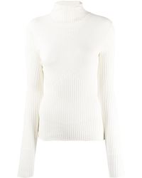 ANDREADAMO - Ribbed-knit Hoodie Top - Lyst