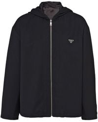 Prada - Hooded Wool Blouson Jacket - Lyst