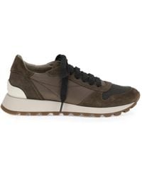 Brunello Cucinelli - Monile Suede-Panelled Sneakers - Lyst