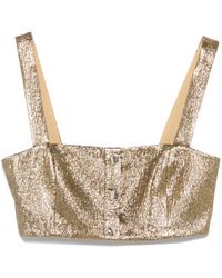 Self-Portrait - Metallic Jacquard Top - Lyst