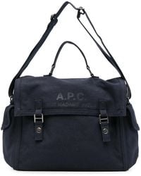 A.P.C. - Logo-Print Messenger Bag - Lyst