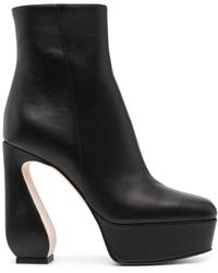 Sergio Rossi - Square-toe 140mm Leather Boots - Lyst