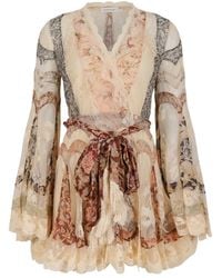 Zimmermann - Patchwork Lace Mini Dress - Lyst