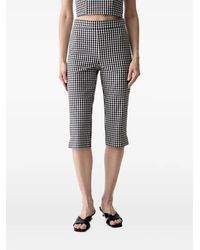 Guess - Gingham-Check Cropped Trousers - Lyst