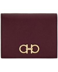 Ferragamo - Compacte Portemonnee Met Gancini-Gesp - Lyst