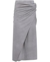 Ziggy Chen - Draped Wrap Midi Skirt - Lyst
