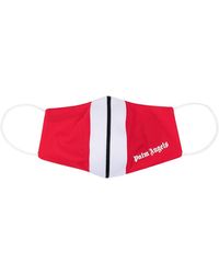 Palm Angels Stripe Detail Face Mask - Red