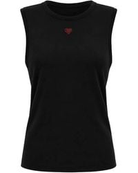 Pinko - Heart-Embroidered Tank Top - Lyst