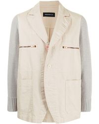 Undercover - Contrasting-sleeve Cotton Blazer - Lyst