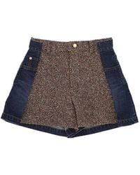 Sacai - Panelled Denim Shorts - Lyst