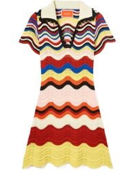 La DoubleJ - Abito Corto Con Motivo Chevron - Lyst