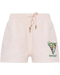 CASABLANCA - Tennis Club Icon Pyramid Abduction Embroidered Sweatshorts - Lyst
