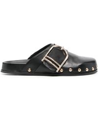 Twinset - Buckle-Fastened Leather Mules - Lyst