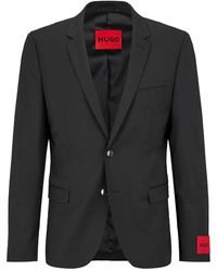 HUGO - Logo-Patch Notched-Lapels Blazer - Lyst