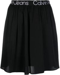 Calvin Klein - Skirt Jeans Logo Elastic Mini Skirt - Lyst