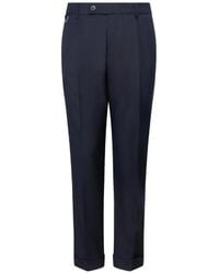 Low Brand - Pressed-Crease Turn-Up Trousers - Lyst