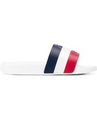Moncler Slides à logo - Blanc